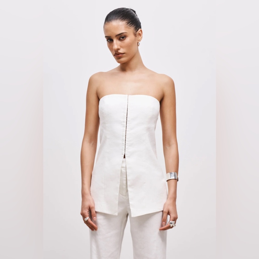 Because of Alice boa. Strapless Linen Bustier XS NWT